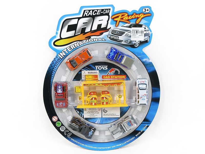 Free Wheel Car & Service Station(6in1) toys