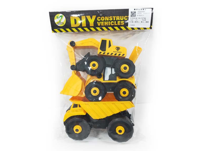Free Wheel Diy Construction Truck(3in1) toys