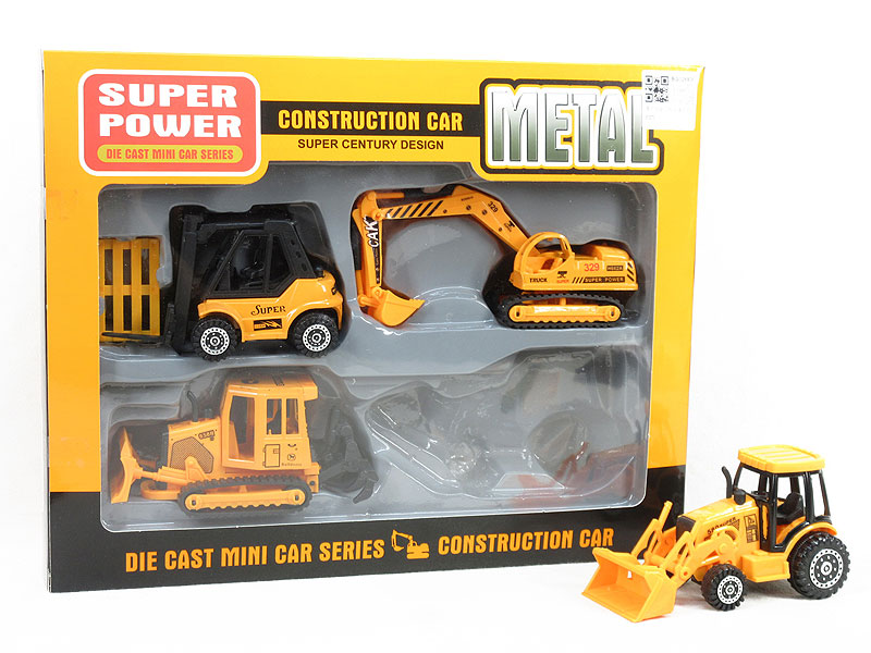 Die Cast Construction TruckFree Wheel(4in1) toys
