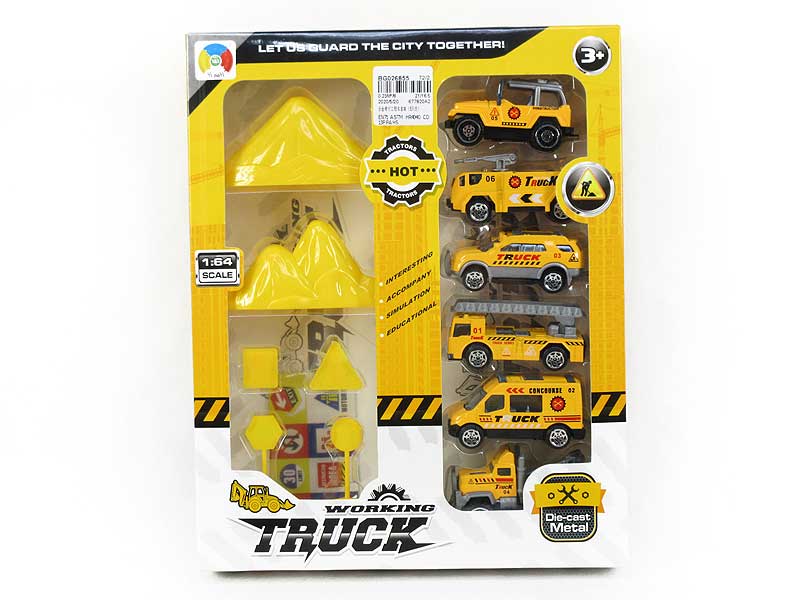 Die Cast Construction Truck Set Free Wheel(6in1) toys