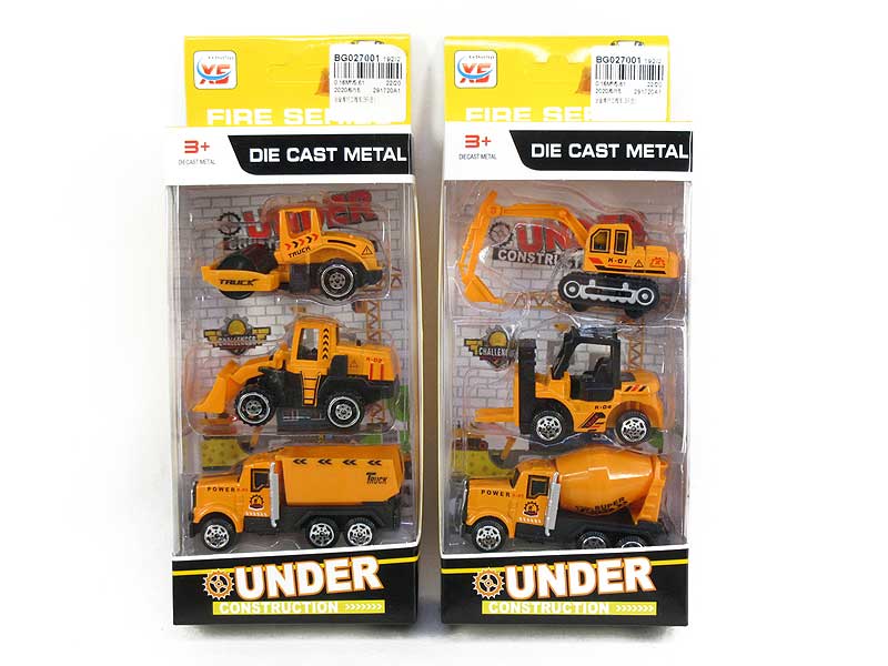 Die Cast Construction Truck Free Wheel(3in1) toys