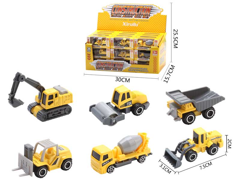 1:64 Die Cast Construction Truck Free Wheel(36in1) toys