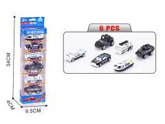 Die Cast Police Car Free Wheel(6in1)