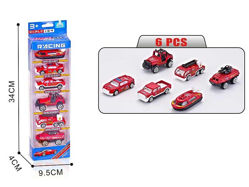 Die Cast  Fire Engine Free Wheel(6in1) toys