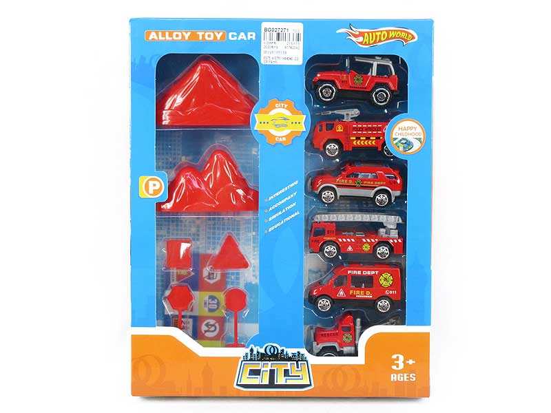 Die Cast Fire Engine Car Set Free Wheel toys