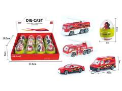 Die Cast Fire Engine Free Wheel(12in1)