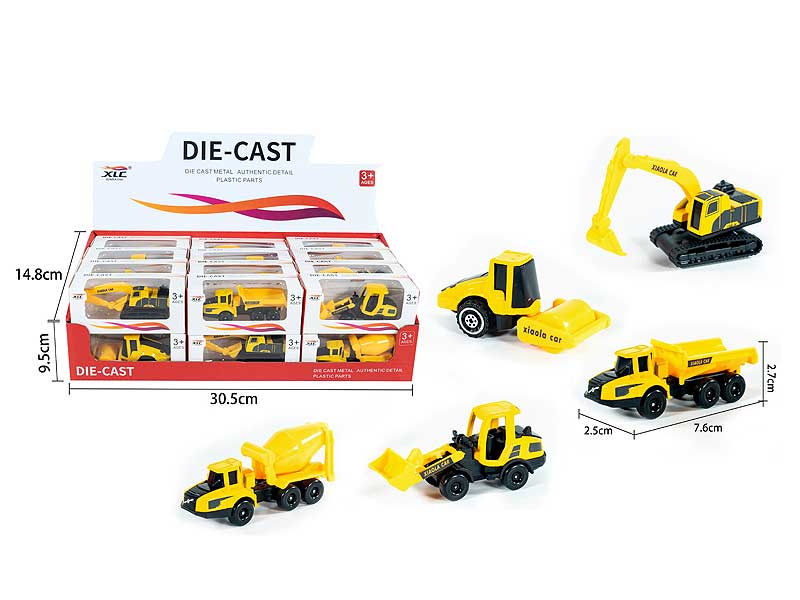 Die Cast Construction Truck Free Wheel(24in1) toys