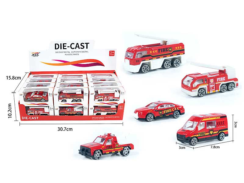 Die Cast Fire Engine Free Wheel(24in1) toys