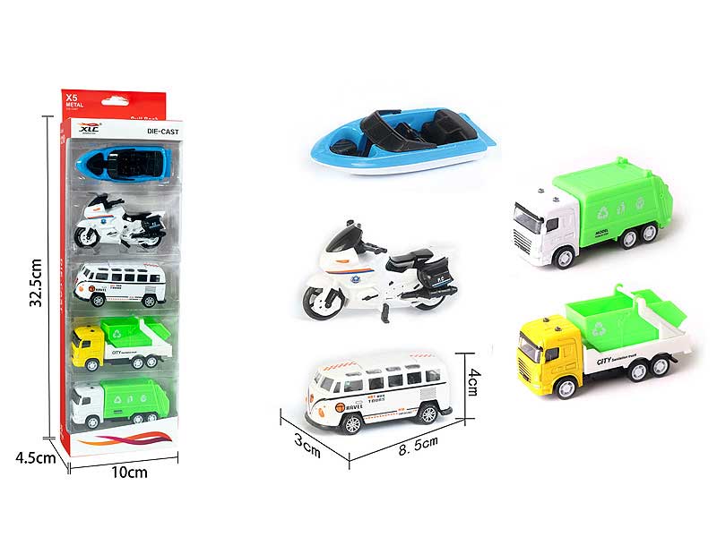 Metal Free Wheel Sanitation Car(5in1) toys