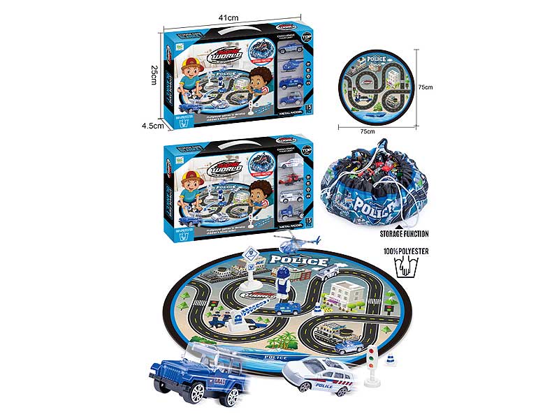 Metal Free Wheel Police Car Set toys