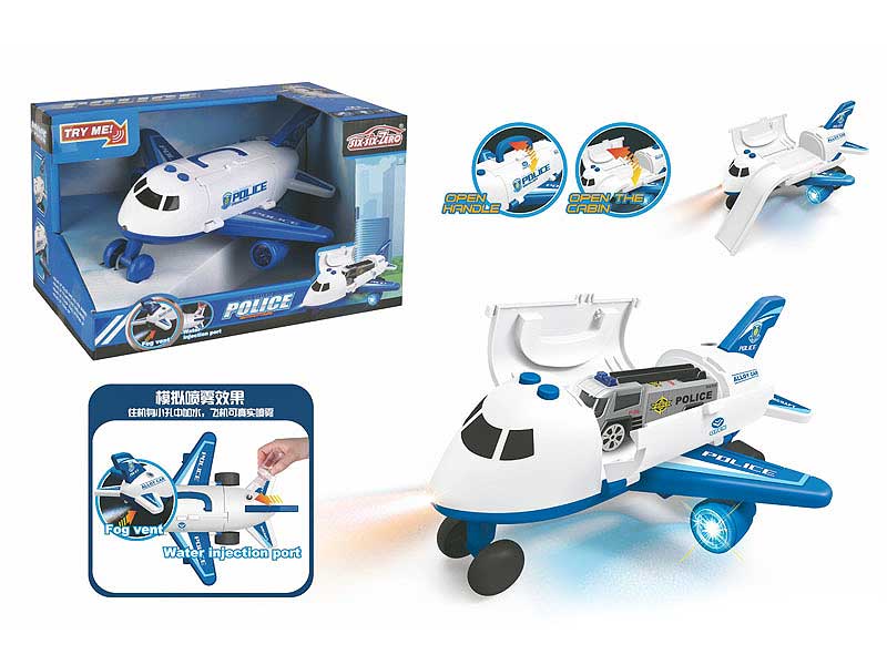 Free Wheel Spray Deformation For Police Aircraft W/L_M toys