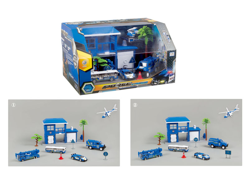 Die Cast Police Car Set Free Wheel(2S) toys