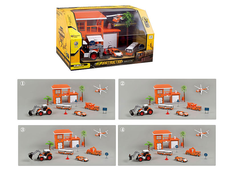 Die Cast Construction Truck Set Free Wheel(4S) toys