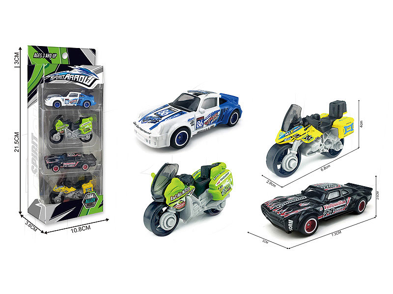 Die Cast Racing Car Free Wheel(4in1) toys