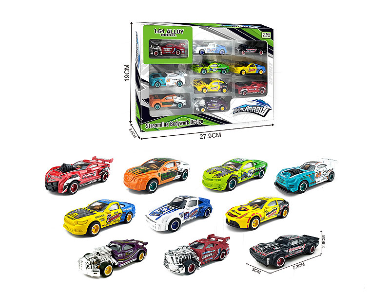 Die Cast Racing Car Free Wheel(10in1) toys
