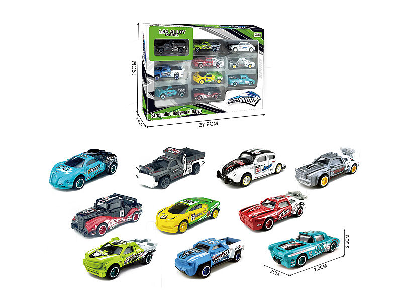 Die Cast Racing Car Free Wheel(10in1) toys