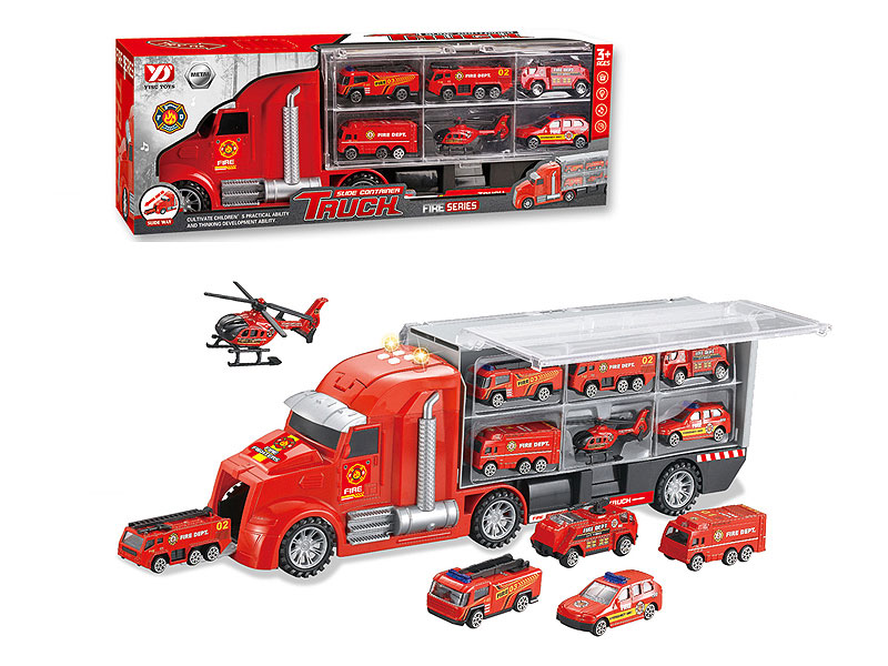 Free Wheel Storage Fire Truck Set W/L_M toys