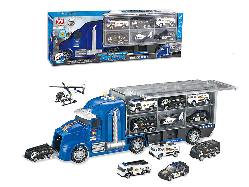 Free Wheel Storage Police Car Set W/L_M toys