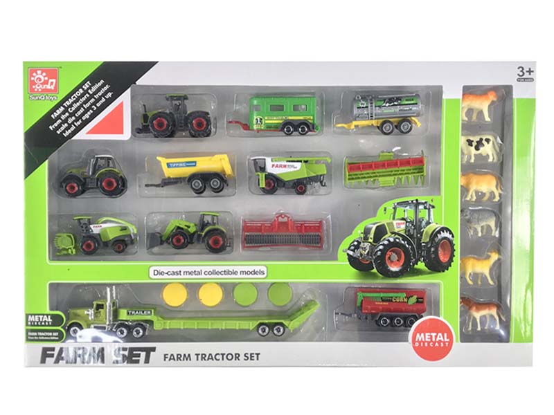 Die Cast Farmer Truck Set Free Wheel toys