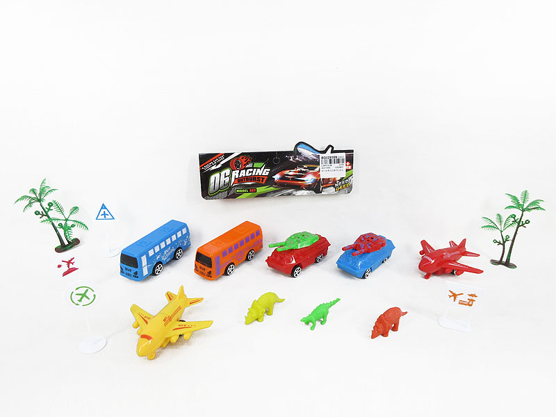 Free Wheel Airplane & Free Wheel Panzer & Free Wheel Bus(6in1) toys