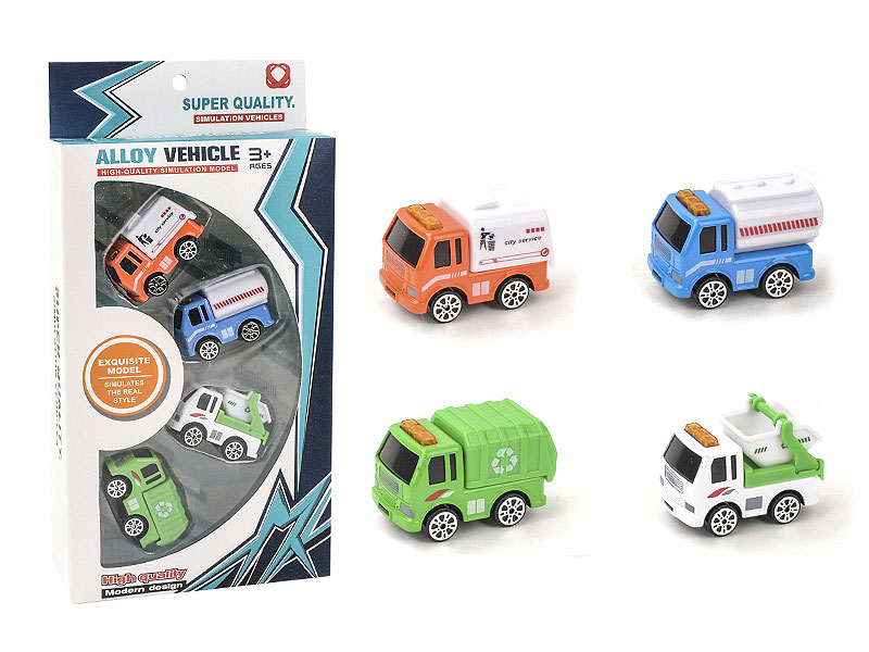 Metal Free Wheel Sanitation Car(4in1) toys