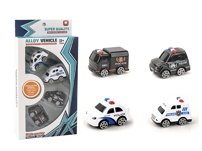 Die Cast Police Car Free Wheel(4in1) toys