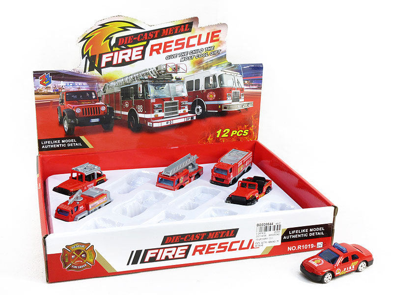 1:55 Die Cast Fire Engine Free Wheel(12in1) toys