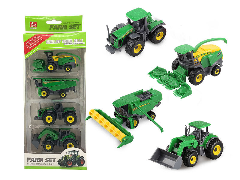 1:64 Die Cast Farmer Truck Free Wheel(4in1) toys