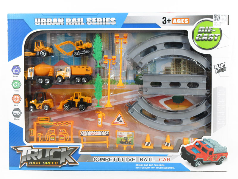 Die Cast Rail Engineering Vehicle Free Wheel toys