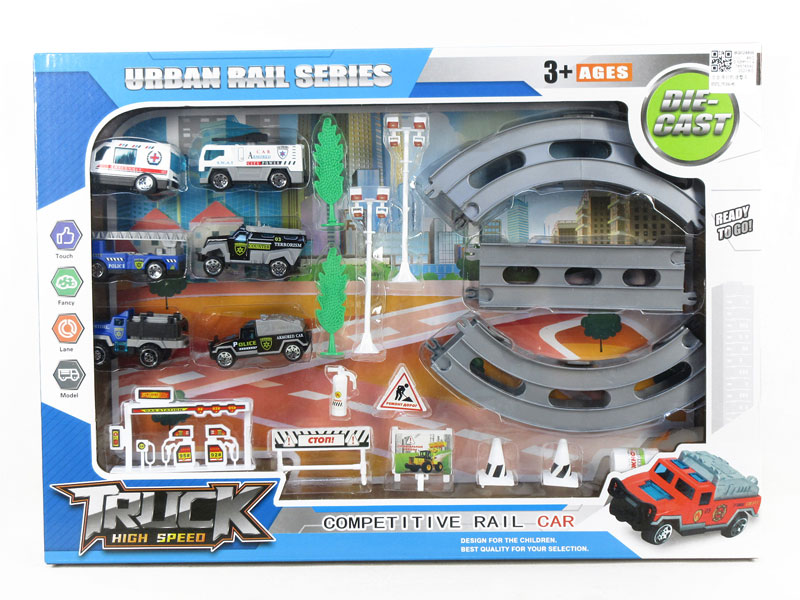 Die Cast Railway Police Car Free Wheel toys