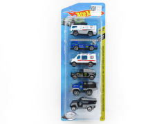 Die Cast Police Car Free Wheel(6in1)