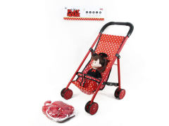 Go-Cart & Doll W/IC