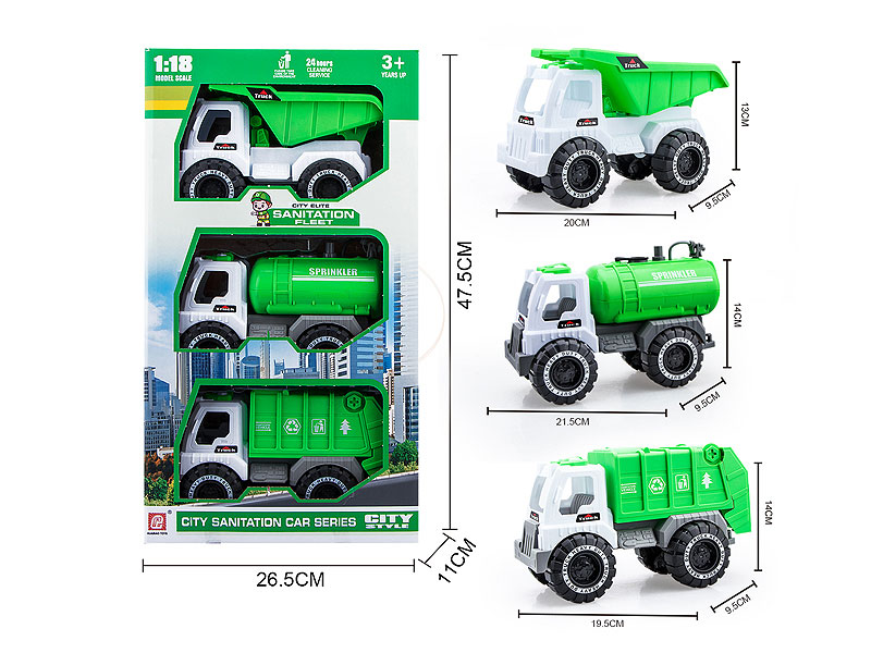 Free Wheel Sanitation Truck(3in1) toys