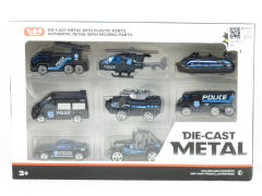 Metal Free Wheel Police Car(8in1)
