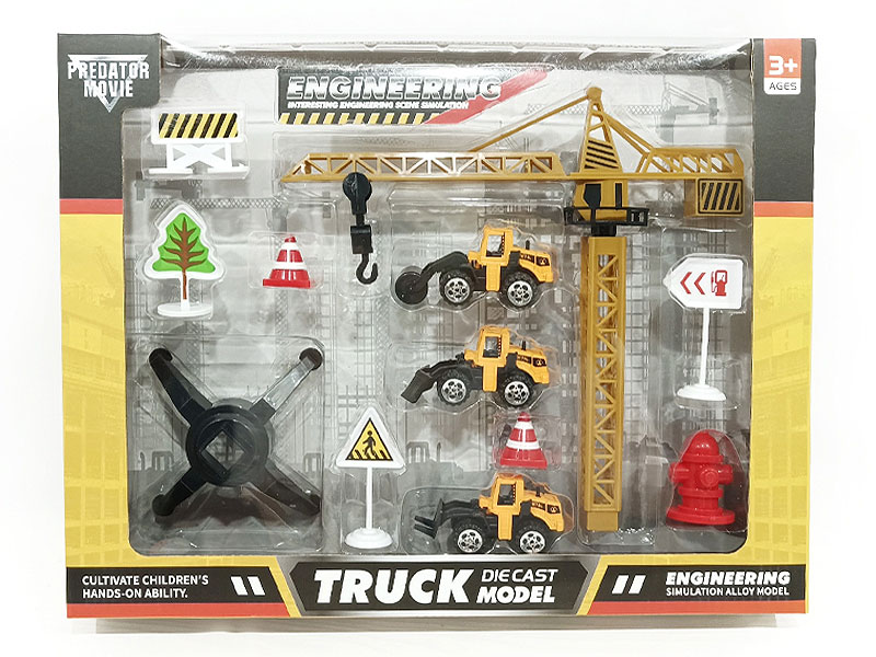 Die Cast Construction Truck Set Free Wheel toys