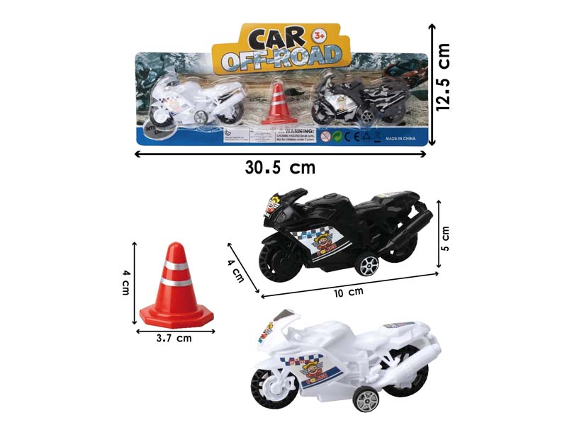 Free Wheel Motorcycle & Road-block toys
