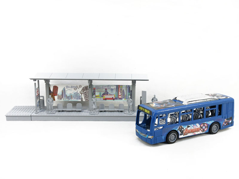 Free Wheel Bus & Diy Bus Stop toys