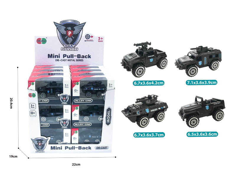 Die Cast Police Car Free Wheel(24in1) toys