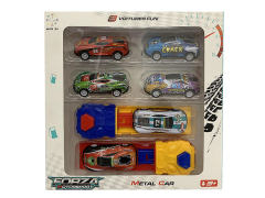 Die Cast Racing Car Free Wheel Set(6in1)