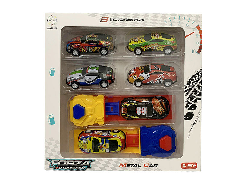 Die Cast Sports Car Free Wheel Set(6in1) toys
