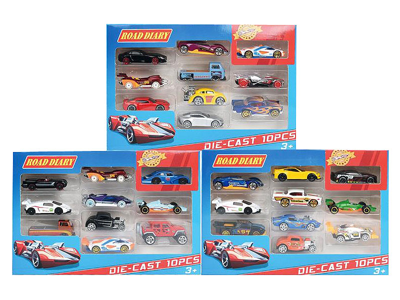1:64 Die Cast Sports Car Free Wheel(10in1) toys