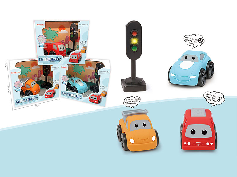 Free Wheel Car & Traffic Lights W/L(3S3C) toys