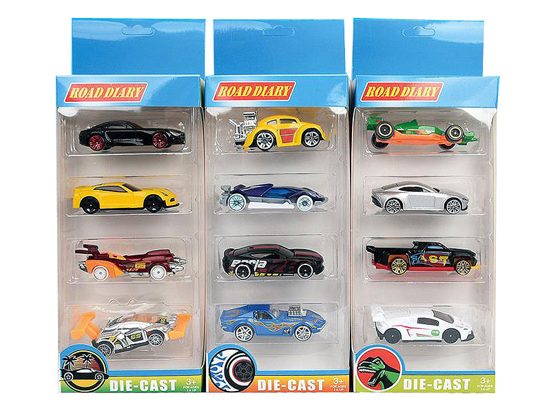 1:64 Die Cast Sports Car Free Wheel(4in1) toys