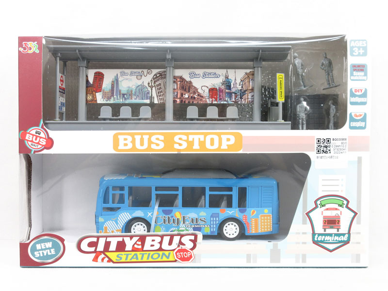 Free Wheel Bus & Scene Bus Stop toys