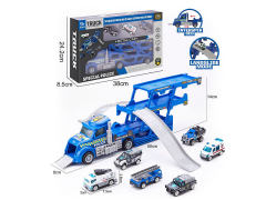 Free Wheel Police Container Truck Set