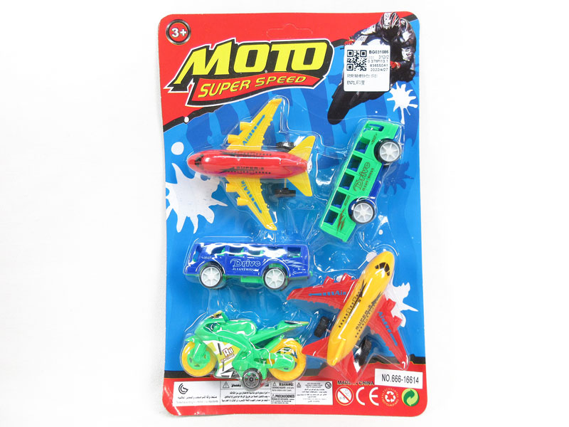 Free Wheel Airplane & Motorcycle & Bus(5in1) toys