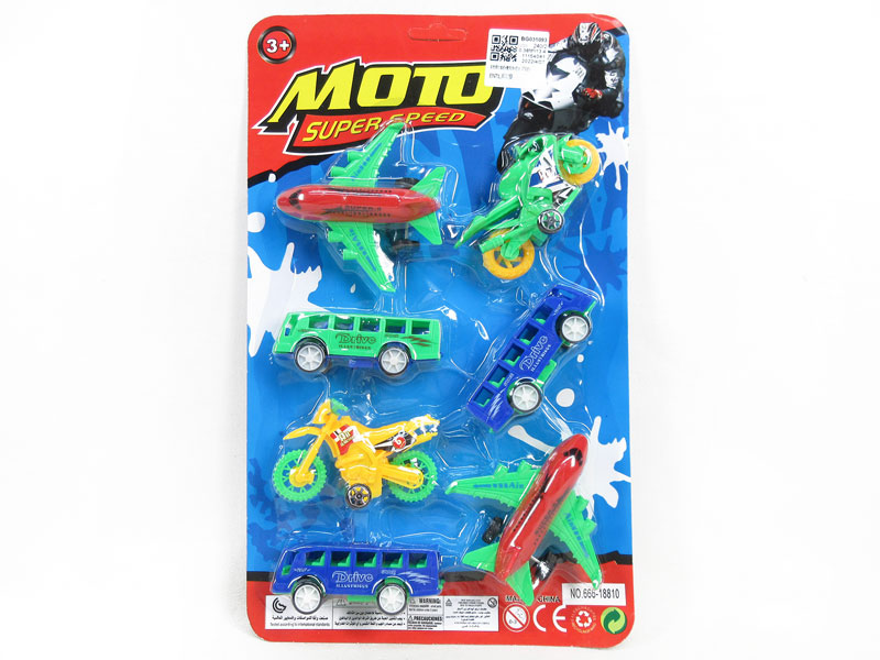 Free Wheel Airplane & Motorcycle & Bus(7in1) toys
