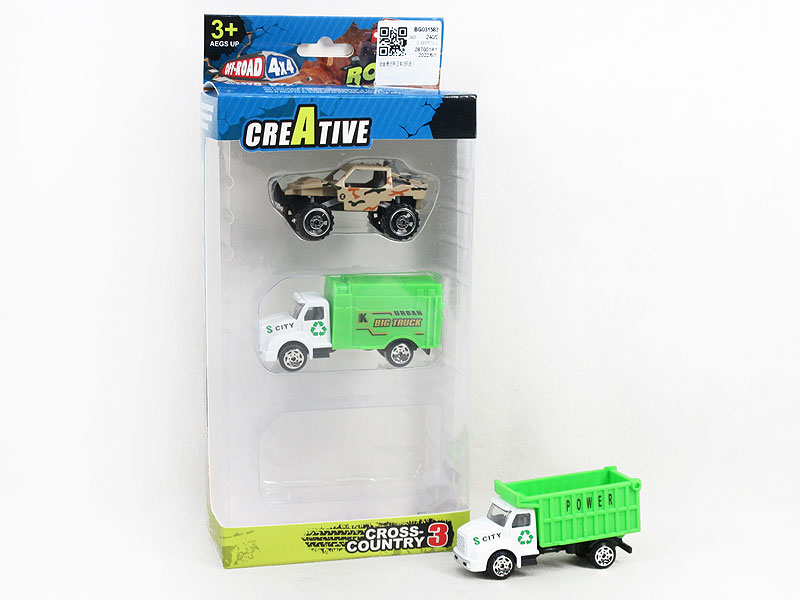Die Cast Sanitation Truck Free Wheel(3in1) toys