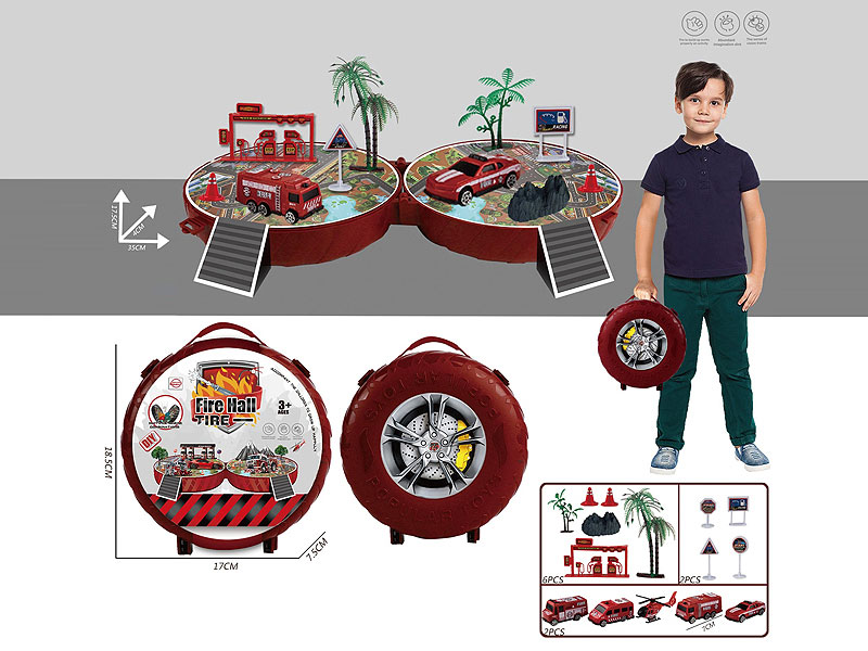 Free Wheel Fire Engine Scene toys