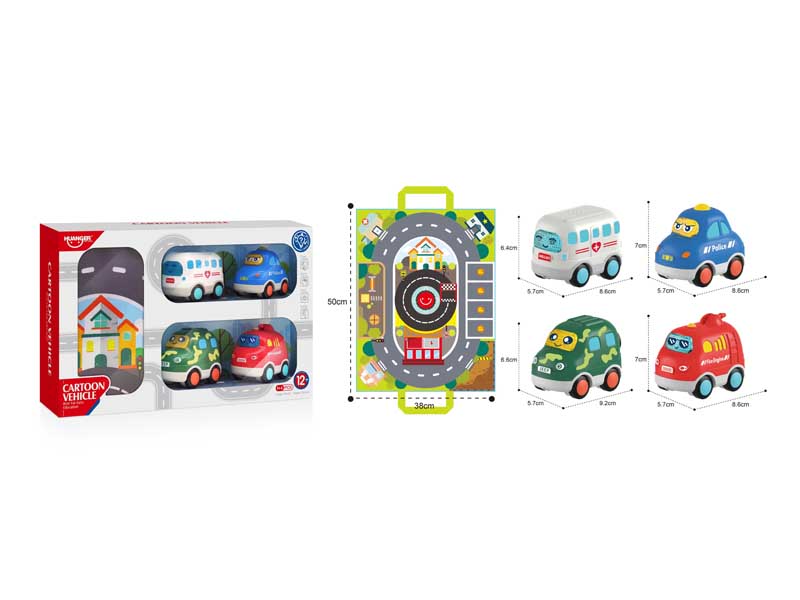 Free Wheel Car W/L_M & Hand  Bag(4in1) toys